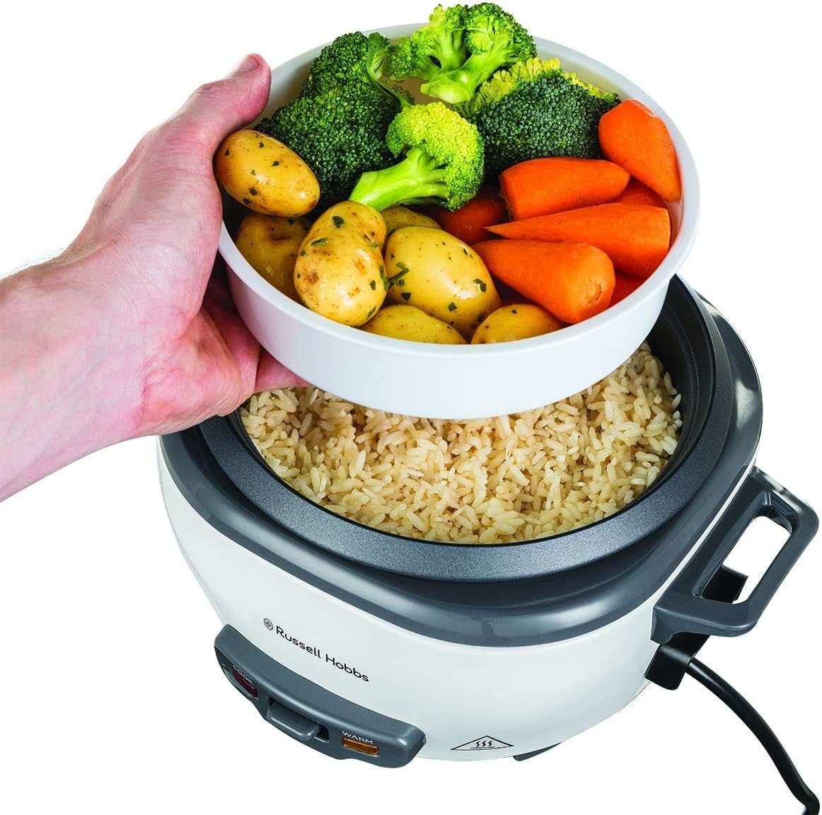 Russell Hobbs [UK-Version] 27030 Medium Reiskocher, metall, weiss, M - Image 2