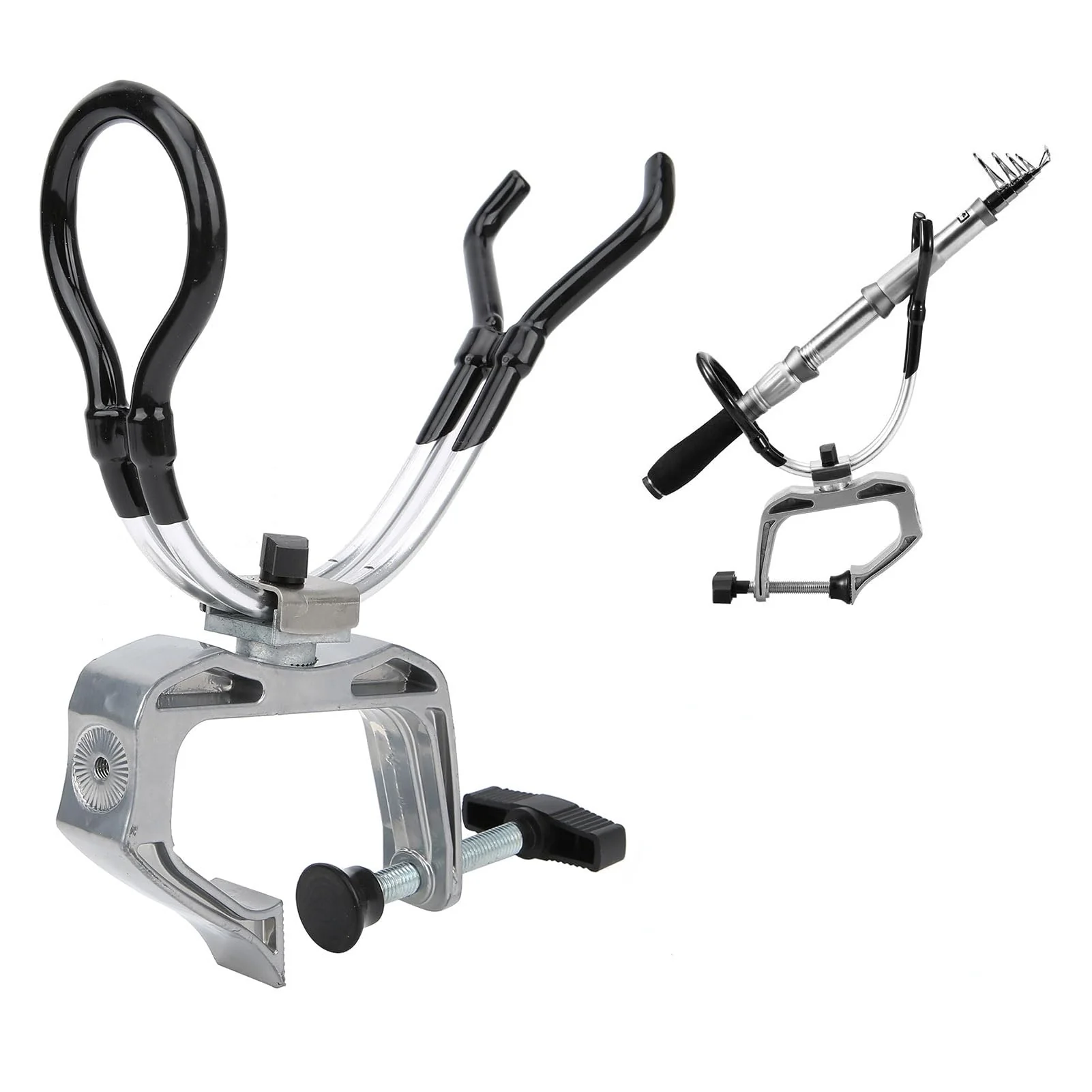 Rutenhalter Angel, Rod Pod, Aluminiumlegierung 360 Grad Verstellbarer Bootsrutenhalter Angelrute Fus