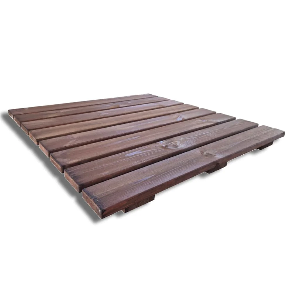 Rutschfeste Duschmatte aus Holz, 78 x 78 cm, 4,4 cm dick, braun 78x78 cm, 78x78 cm