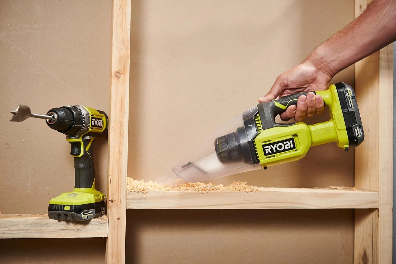 RYOBI 18 V ONE+ Akku-Handsauger RHV18-0 (bis zu 1.450 l/min Luftstrom, 600-ml-Staubbehälter, 34 Air - Image 4