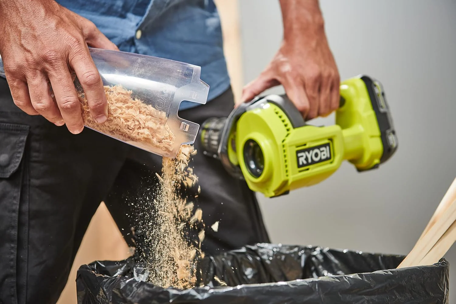 RYOBI 18 V ONE+ Akku-Handsauger RHV18-0 (bis zu 1.450 l/min Luftstrom, 600-ml-Staubbehälter, 34 Air - Image 7