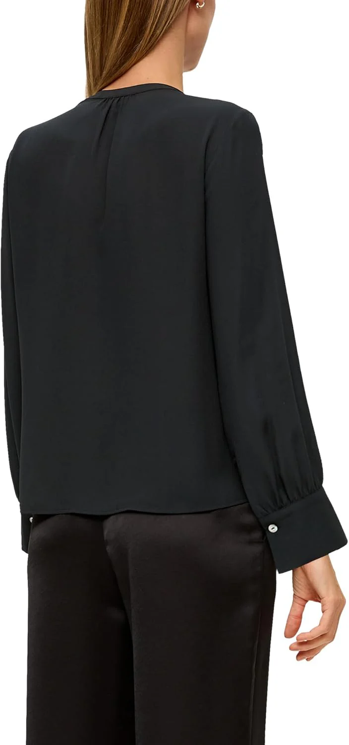 s.Oliver BLACK LABEL Damen Bluse mit Rüschen 34 Schwarz, 34 Schwarz - Image 2