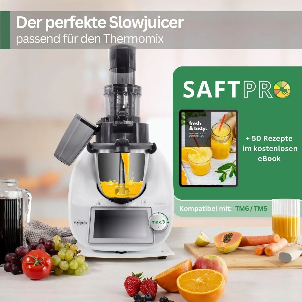 SaftPRO – Slow Juicer, Entsafter passend für den Thermomix TM6, TM5, perfekter kaltgepresster Saft m - Image 2