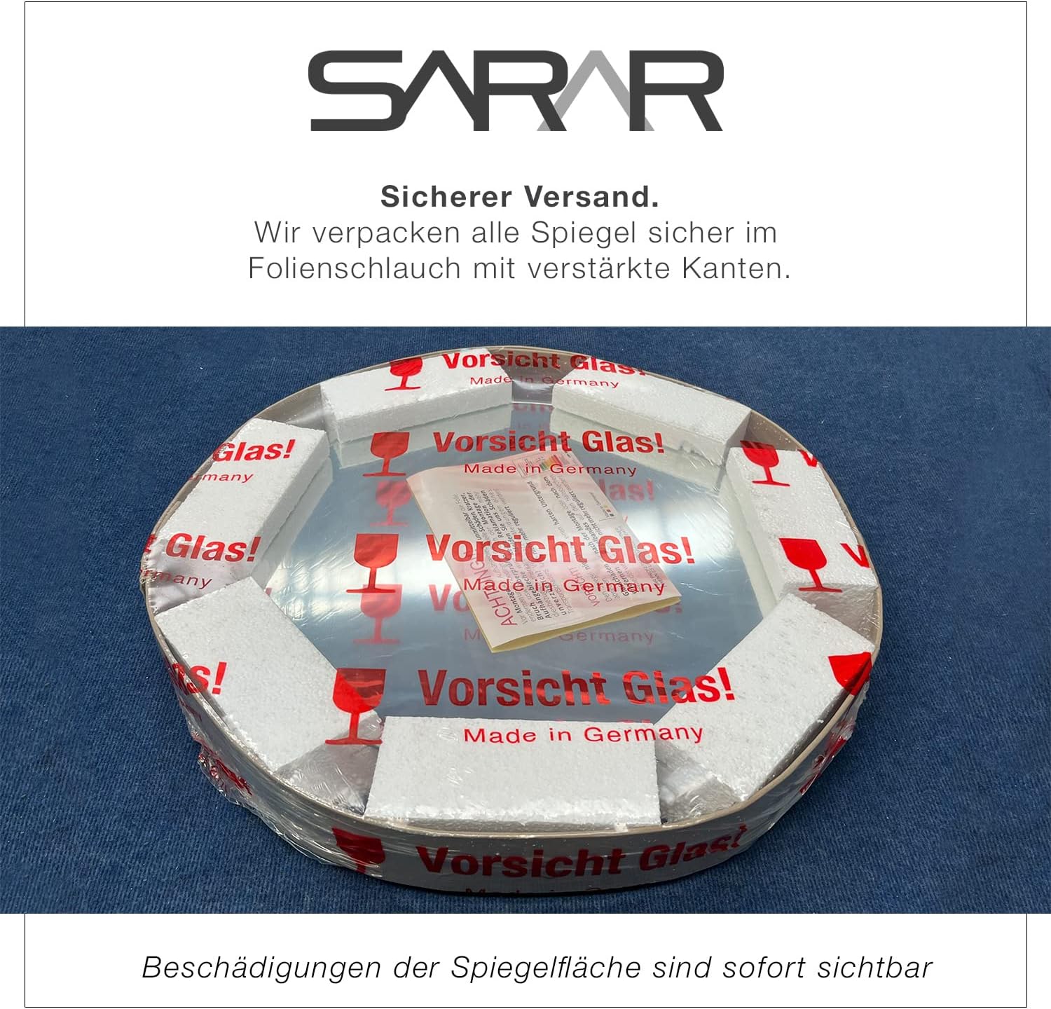 SARAR | Badspiegel Badezimmerspiegel KS6, Kristallspiegel, Wandspiegel Badezimmer, Klebespiegel ohne - Image 6