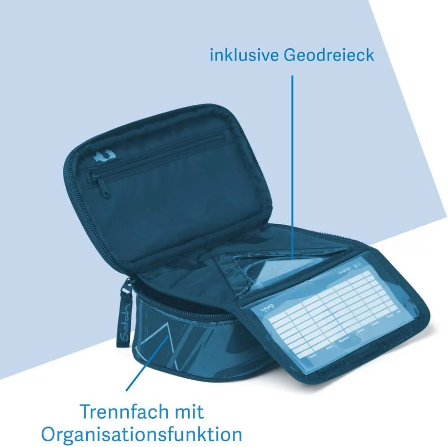 SATCH Green Bermuda Federmäppchen, 22 cm, 0.3 Liter, Triangles Fluro Green - Image 4