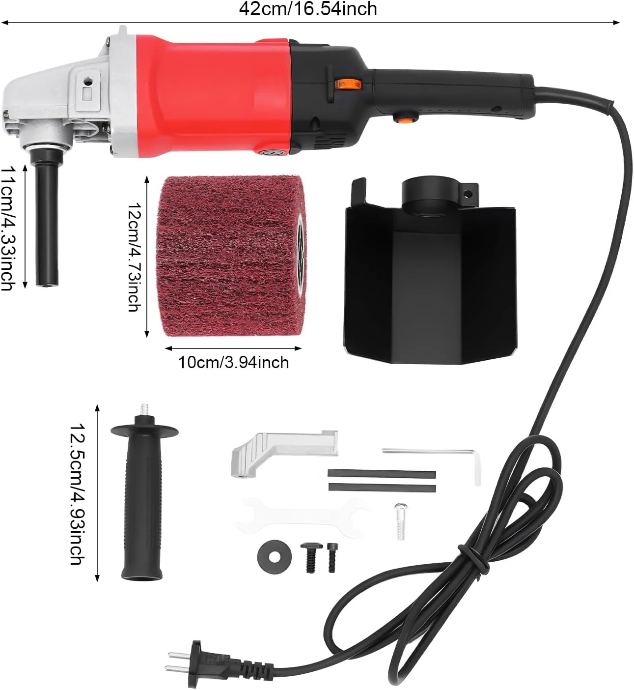 Satiniermaschine Schleifmaschine Bürstenschleifer 1400W Walzenschleif Schleifen Polierer Winkelschle - Image 5