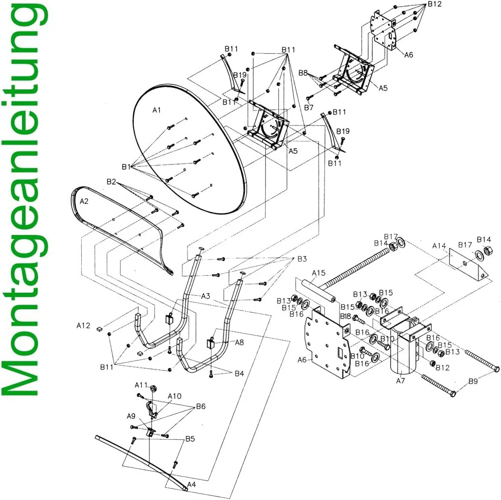 Satspiegel Toroidal (Wavefrontier) T90 P - dunkelgrau - Multifocus Antenne - inkl. 5 Stück LNB Halte - Image 5