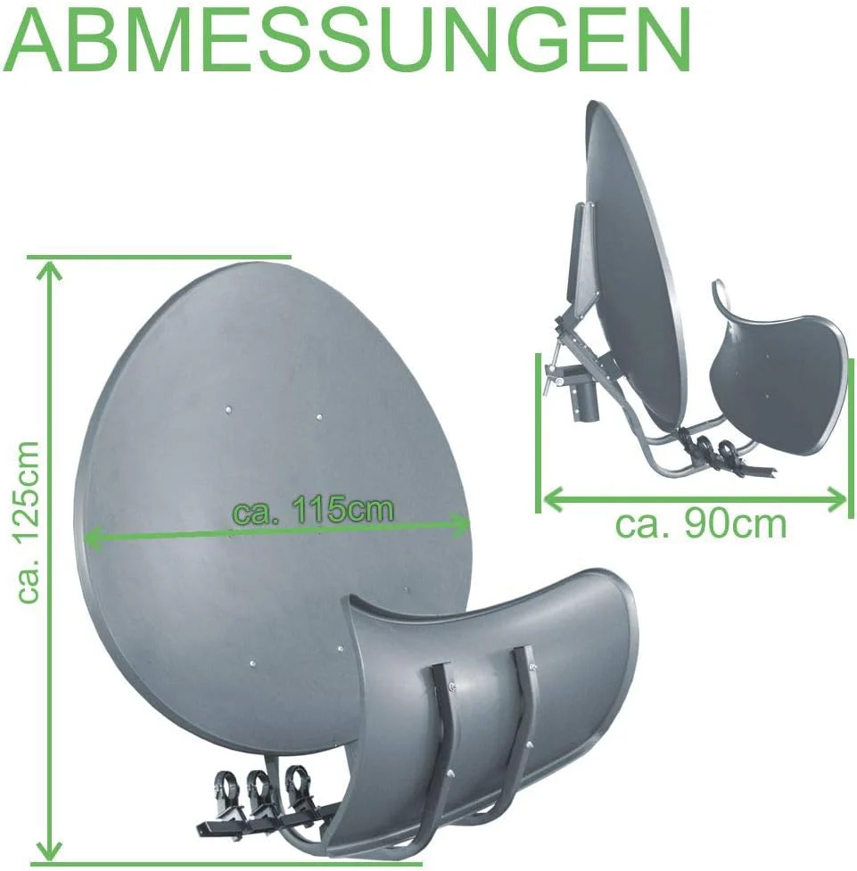 Satspiegel Toroidal (Wavefrontier) T90 P - dunkelgrau - Multifocus Antenne - inkl. 5 Stück LNB Halte - Image 6