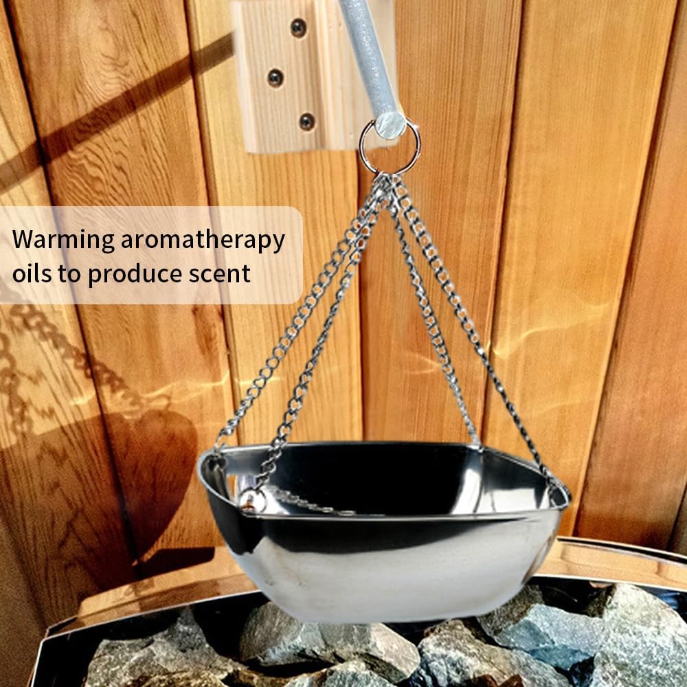 Sauna-Aromaschale, Edelstahl-Sauna-Aromaschale für ätherische Öle Wandhalterung mit verstellbarem Sc - Image 5