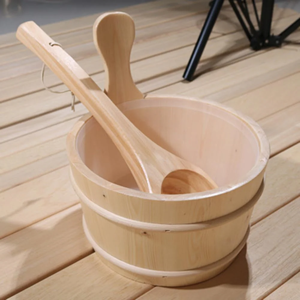 Sauna Eimer Mit Kelle Aus Hochwertigem Finnischen Kiefern-Holz | Saunakübel, Aufgusseimer | Langlebi - Image 6