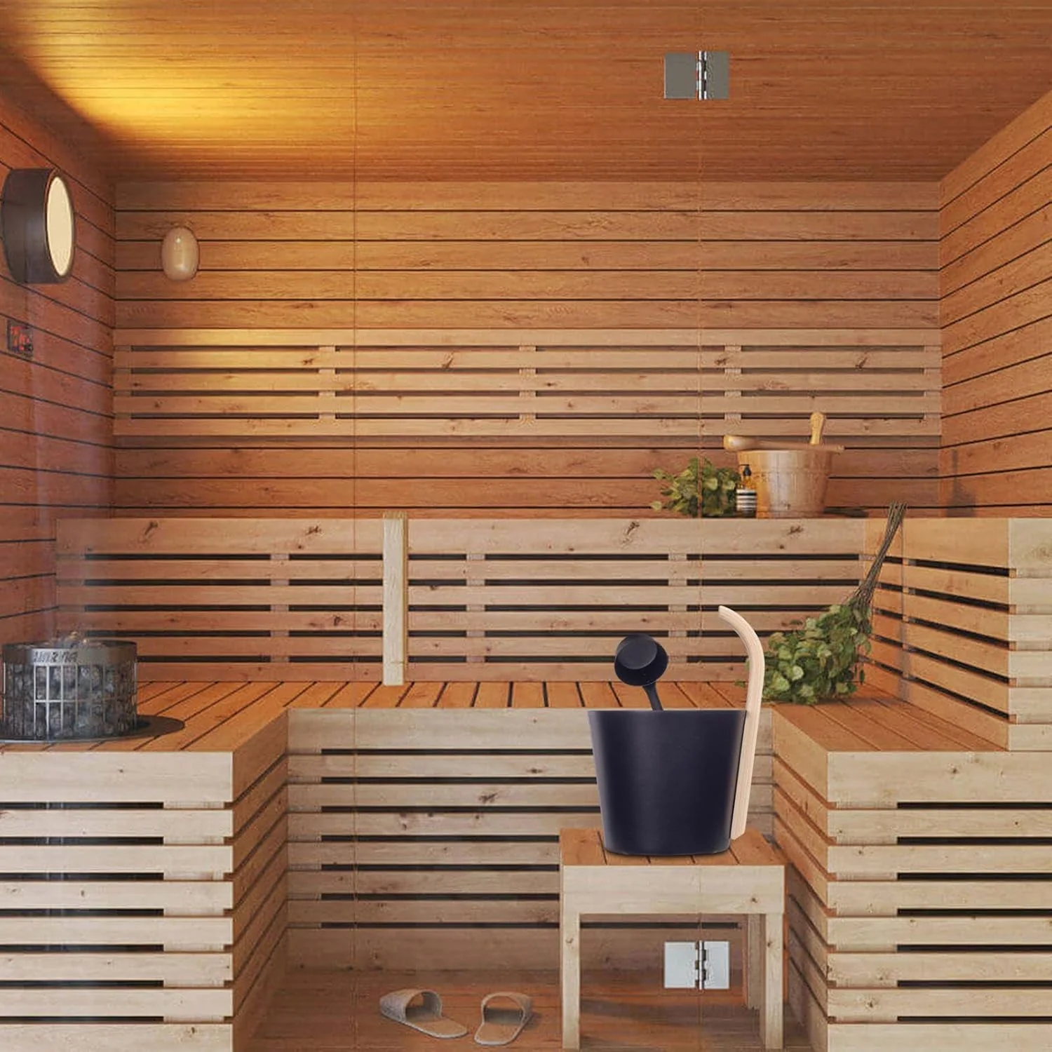 Sauna Eimer, Sauna Kübel Mit Kelle, Saunaeimer, 7L Aluminium Sauna Eimer Mit Langem Griff Löffelset, - Image 8