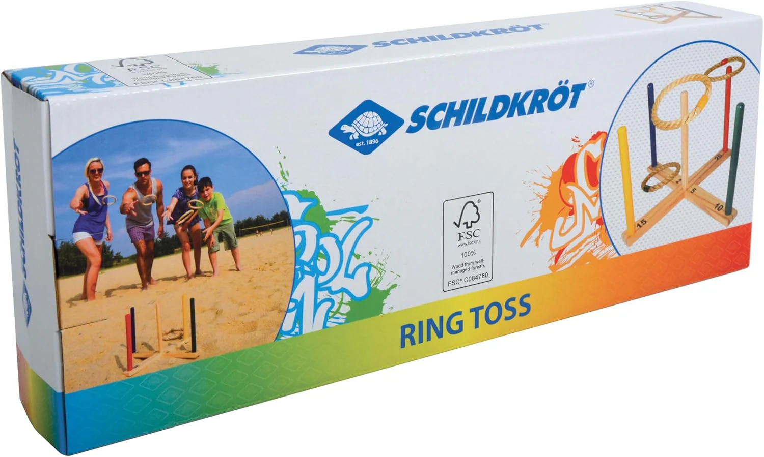 Schildkröt Ring Toss Ringwurfspiel, Set zum Zusammenschrauben aus zertifiziertem FSC Holz, 1 Wurfkre - Image 3