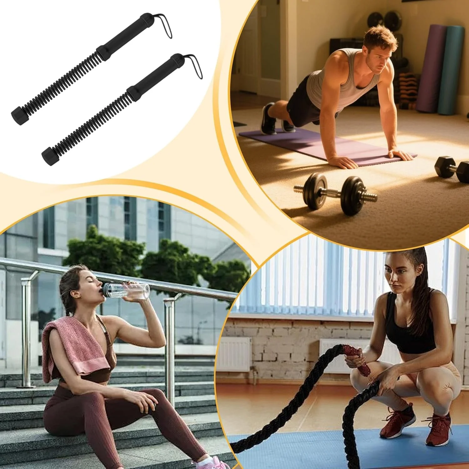 Schlachtseile Für Heimfitness, Kabellose Trainingsseile für Fitnessstudio, Fitnessgeräte 2 Stück Tra - Image 4