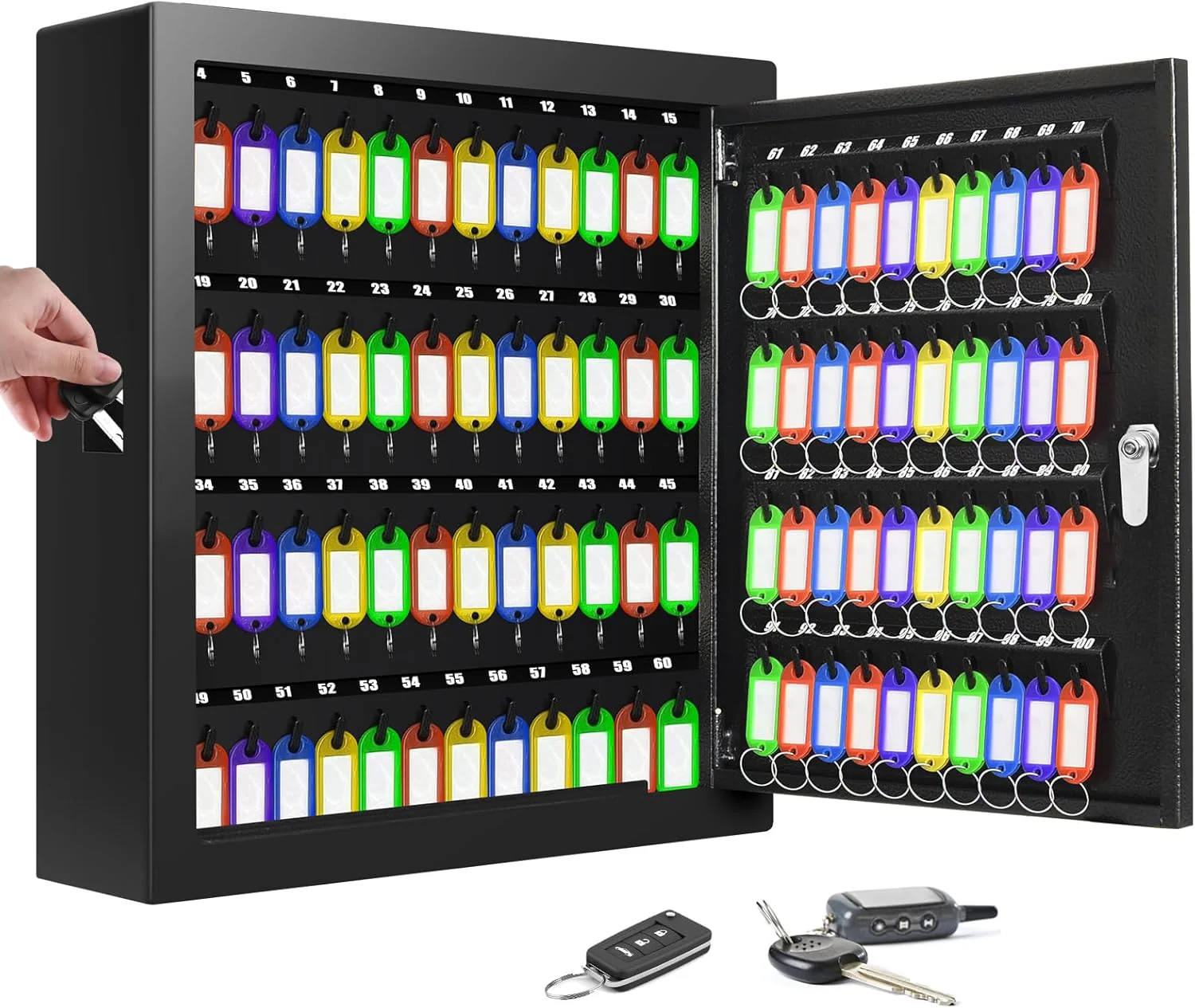Schlüsselkasten für 100 Schlüssel, Diebstahlsicherer Schlüsselschrank mit Beschreibbarem Schlüsselan - Image 8