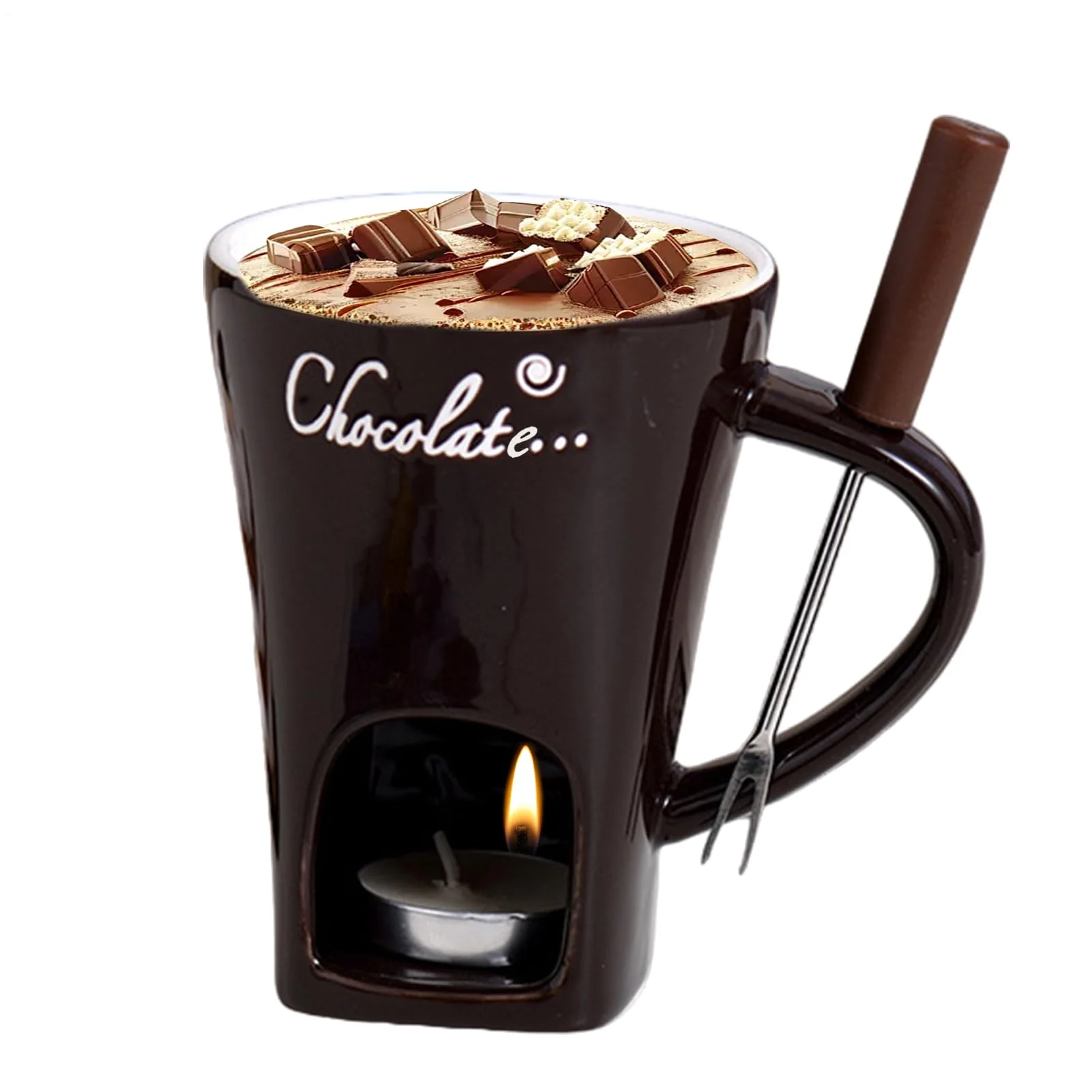 Schokofondue Tasse, 200ml Keramik Schokoladenfondue Tasses, Becher Zum Schmelzen Von Schokolade, Sch