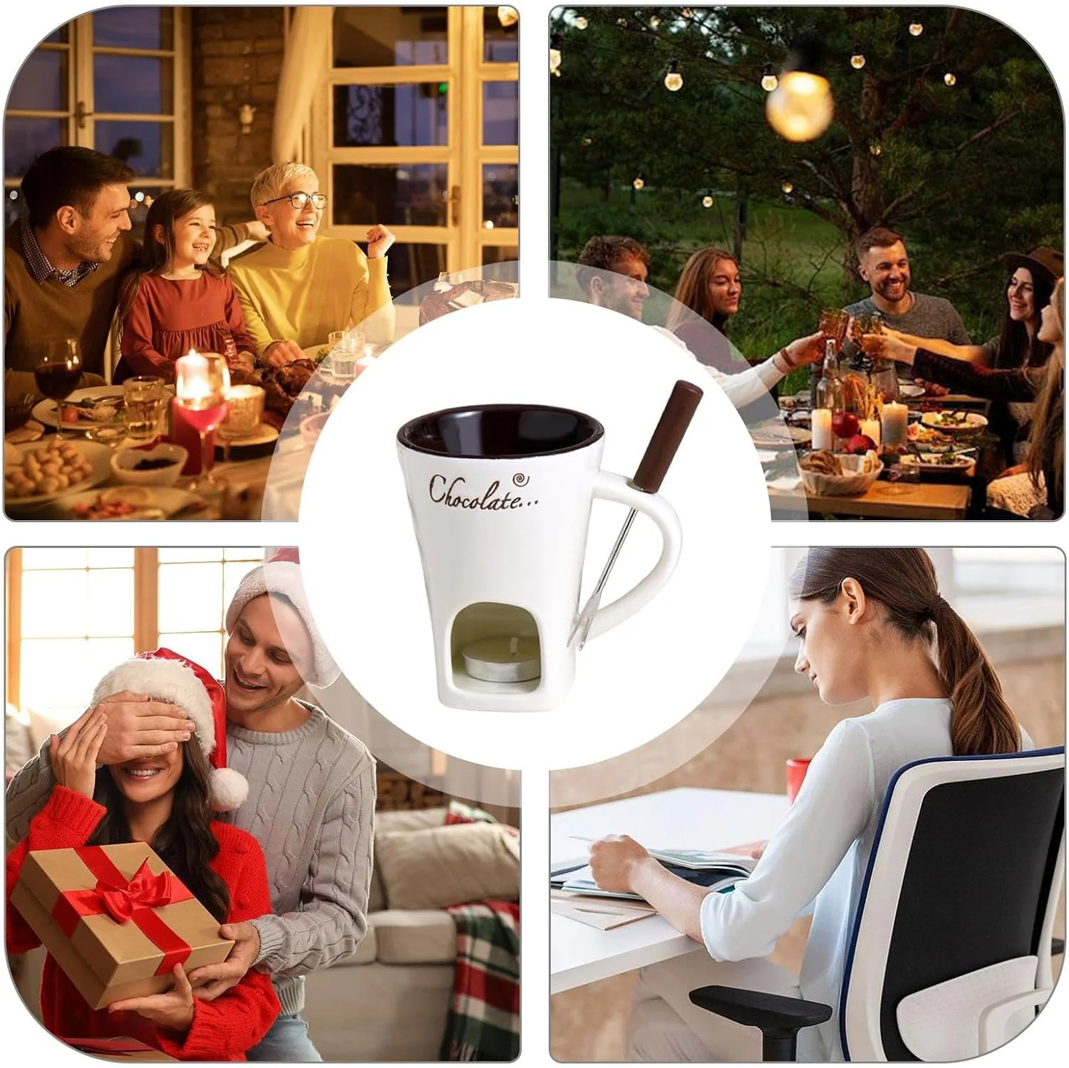 Schokofondue Tasse, 200ml Keramik Schokoladenfondue Tasses, Becher Zum Schmelzen Von Schokolade, Sch - Image 4