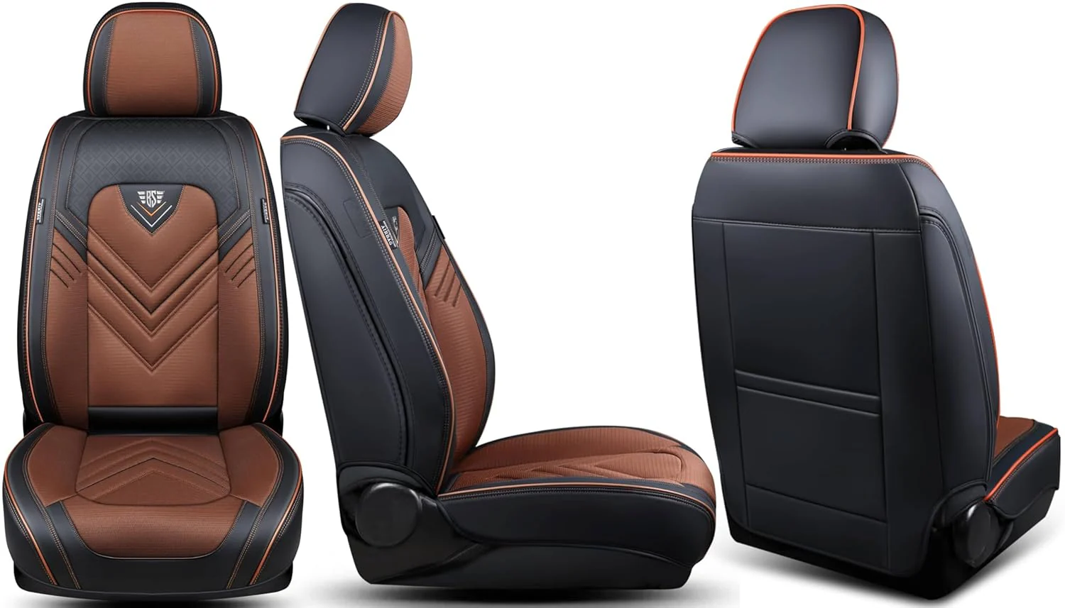 Schonbezüge Sitzbezüge Komplettset für VW Amarok Bj ab 2010 in Schwarz/Braun FSL2 - Image 7