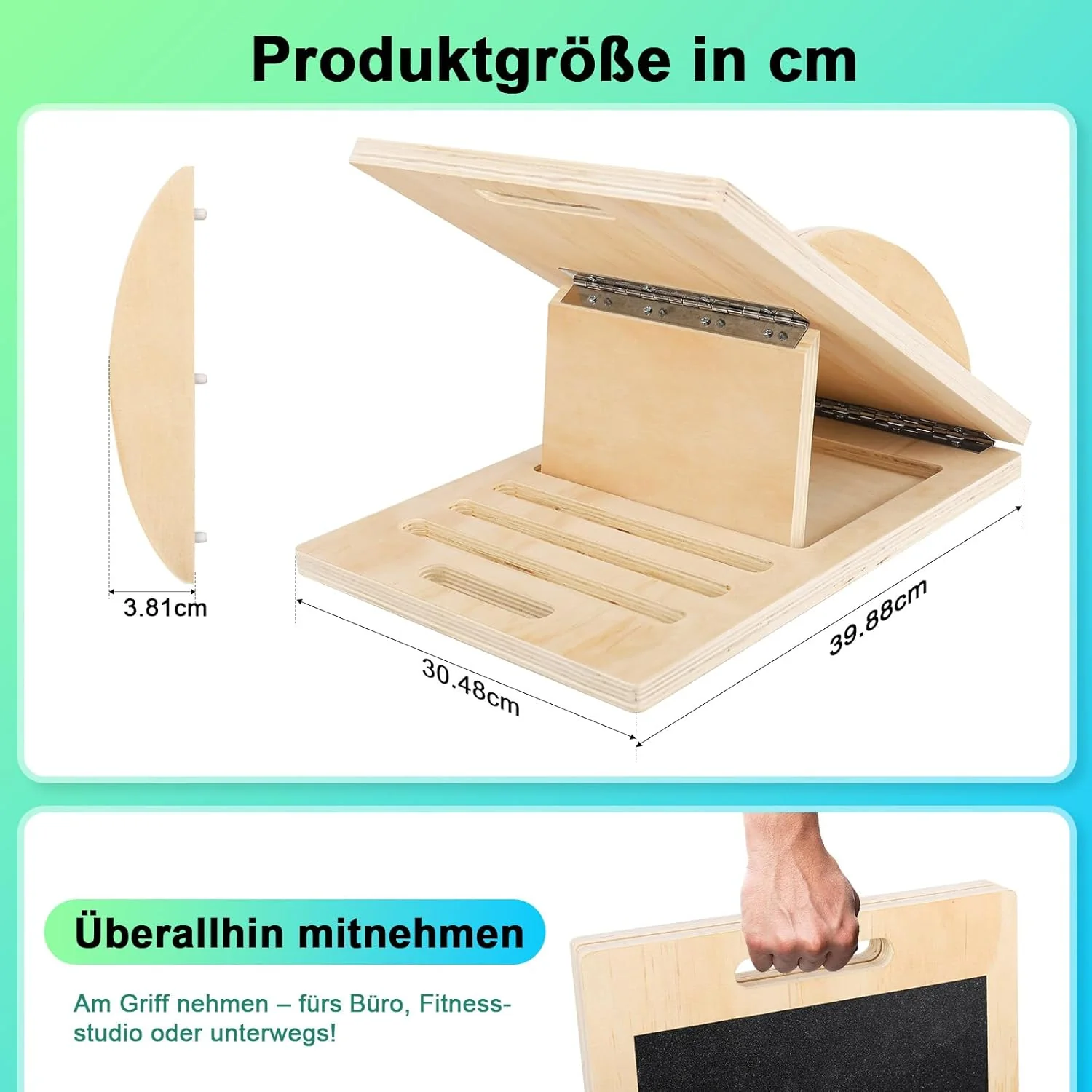 Schrägbrett zum Dehnen der Waden, 3-in-1-Anti-Rutsch-Squats-Keil-Balancebrett für Physiotherapie, Wa - Image 4
