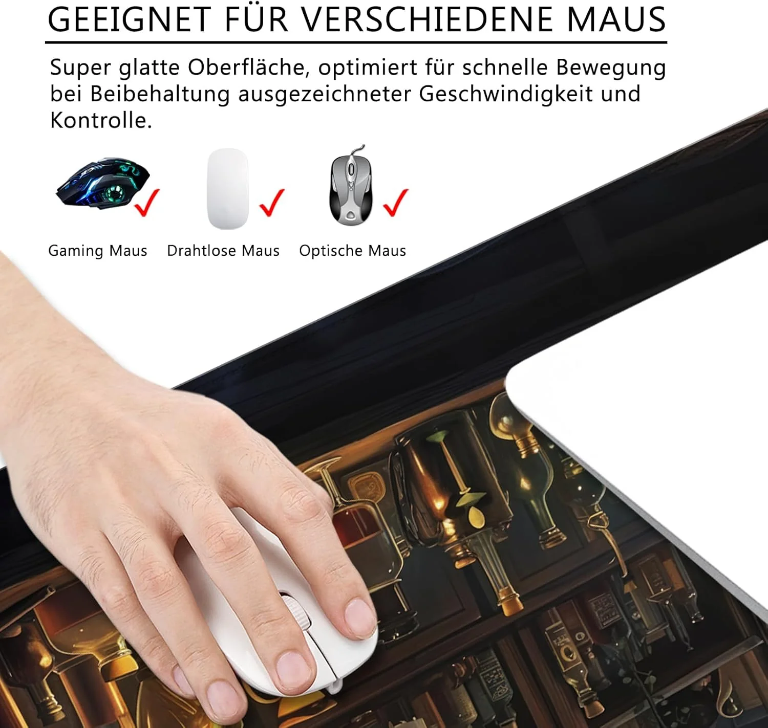 Schreibtischunterlage xl Mauspad Katze 80x30 cm Gross Gaming Mousepad PC Professionelle Gamer Mauspa - Image 2