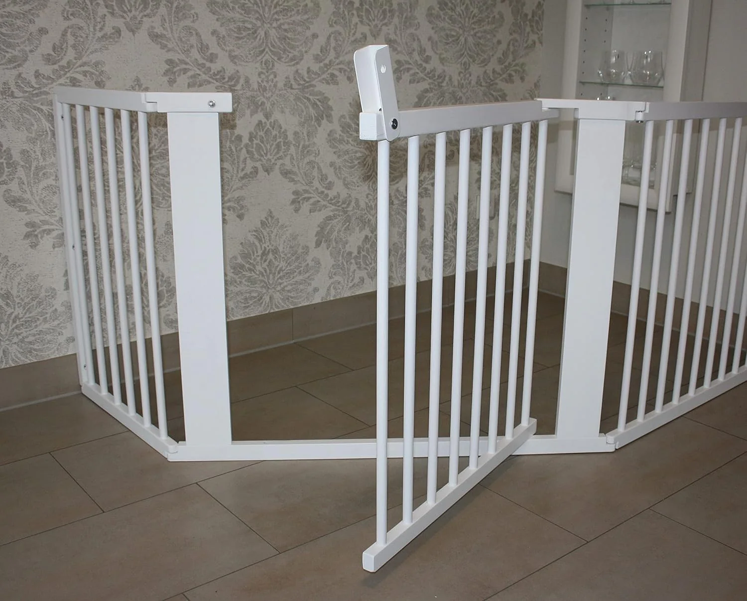 Schutzgitter Absperrgitter Türgitter Treppenschutzgitter V 117 bis 363 cm Weiss (183cm), 183cm - Image 4