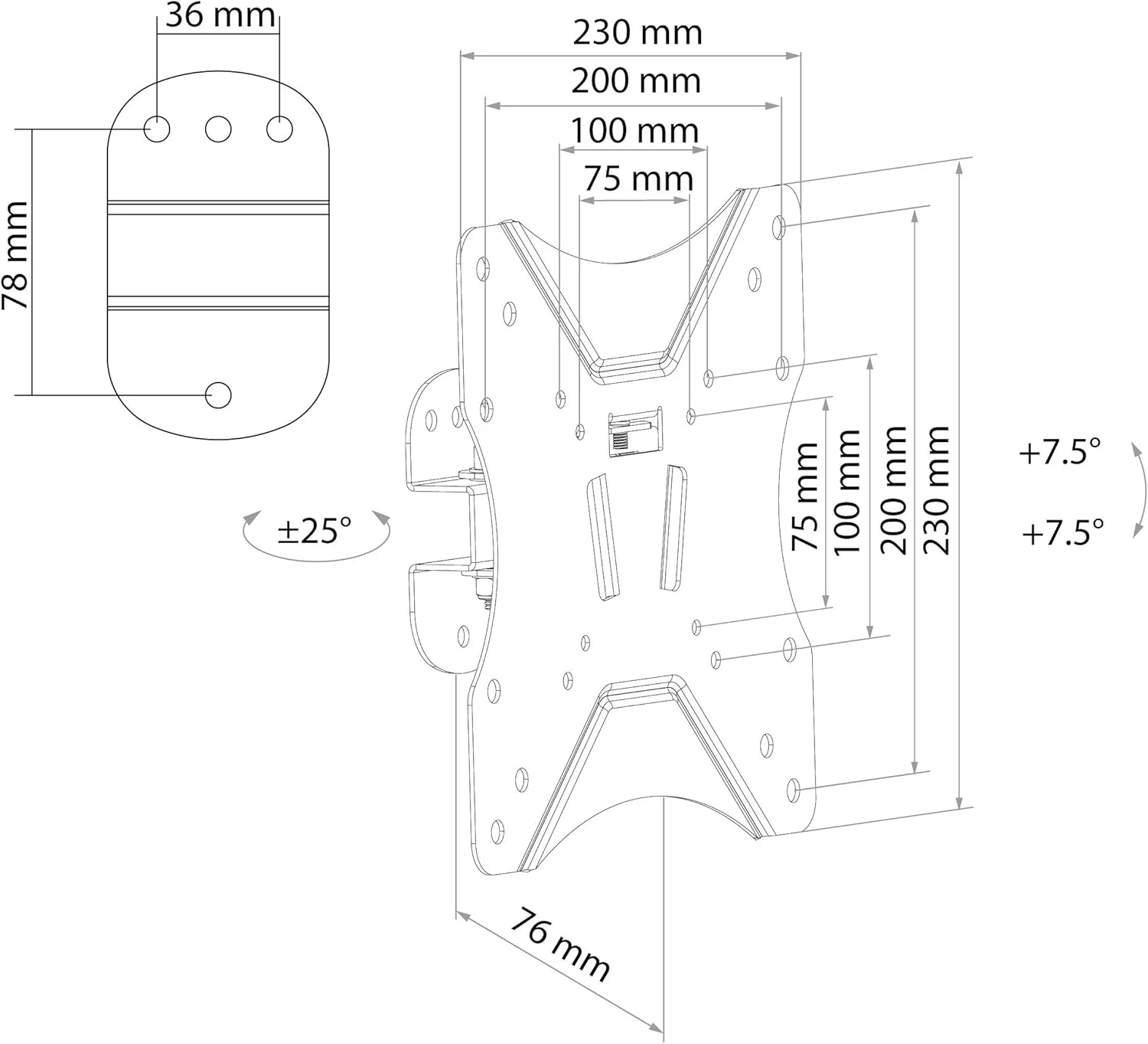 SCHWAIGER 9383 TV-Wandhalterung Fernseher-Halterung Mounting für Displays 23-46 Zoll bis 25kg pulver - Image 5