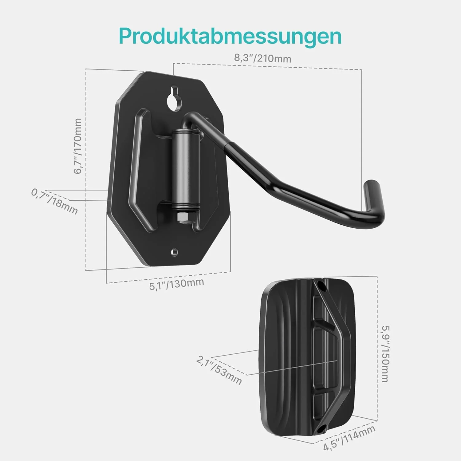 Schwenkbare Fahrrad Wandhalterung, Vertikaler Fahrradständer-Fahrradhalterung wand für die Garage, k - Image 8