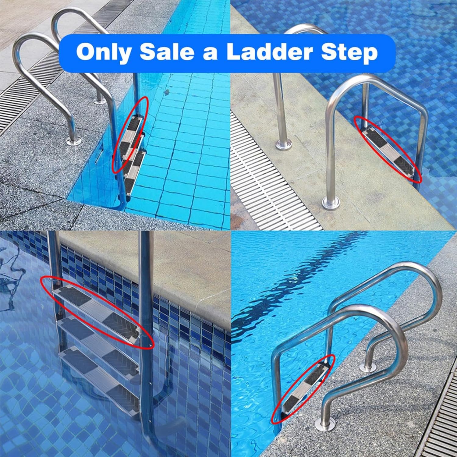 Schwimmbad-Stufe, 50 X 7,5 X 2,5cm- Edelstahl Poolleiter Ersatzstufe, Edelstahl-Ersatzleiter, Spross - Image 2