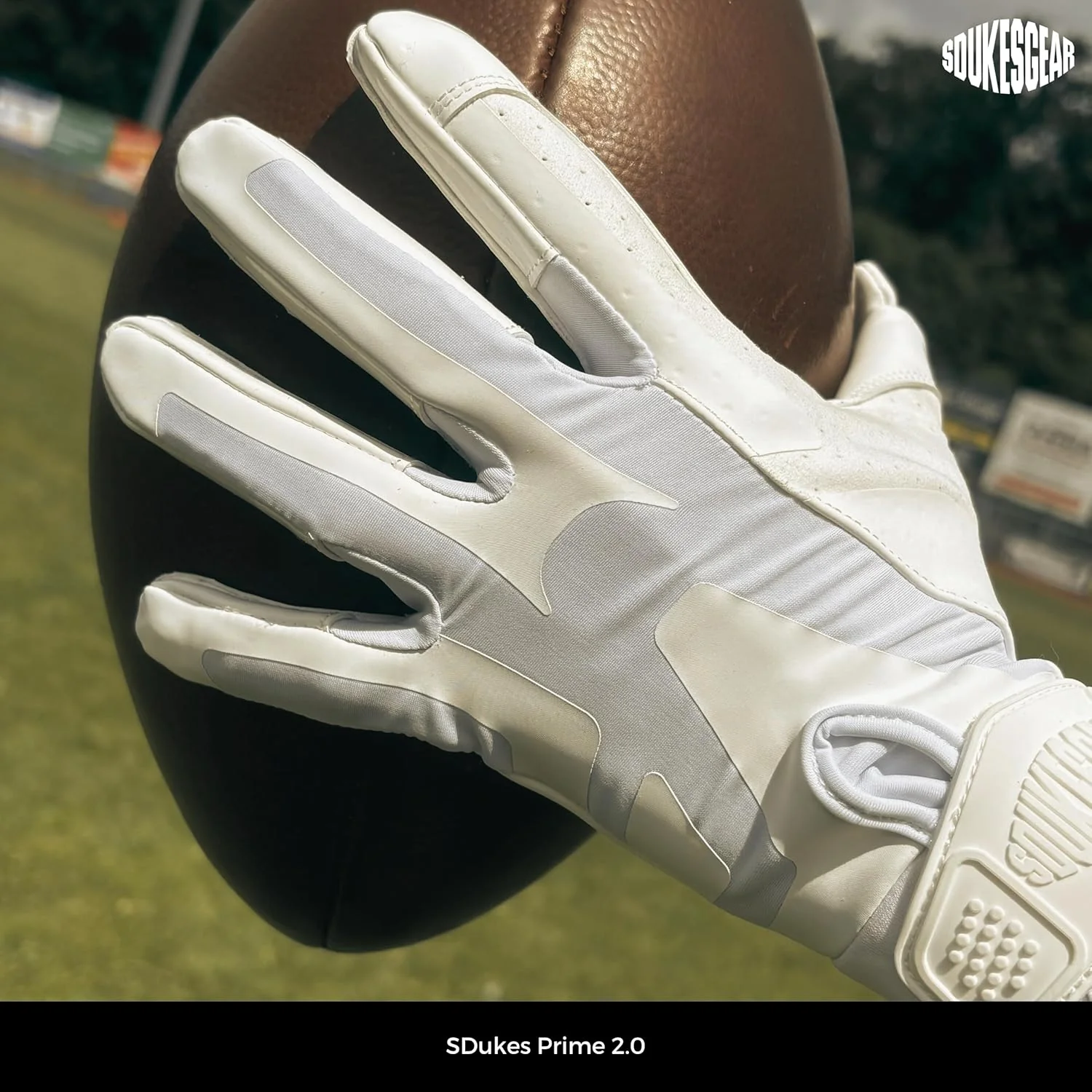 SDukes Prime 2.0 American Football Handschuhe Gloves Receiver Empfänger, Weiss - Image 8