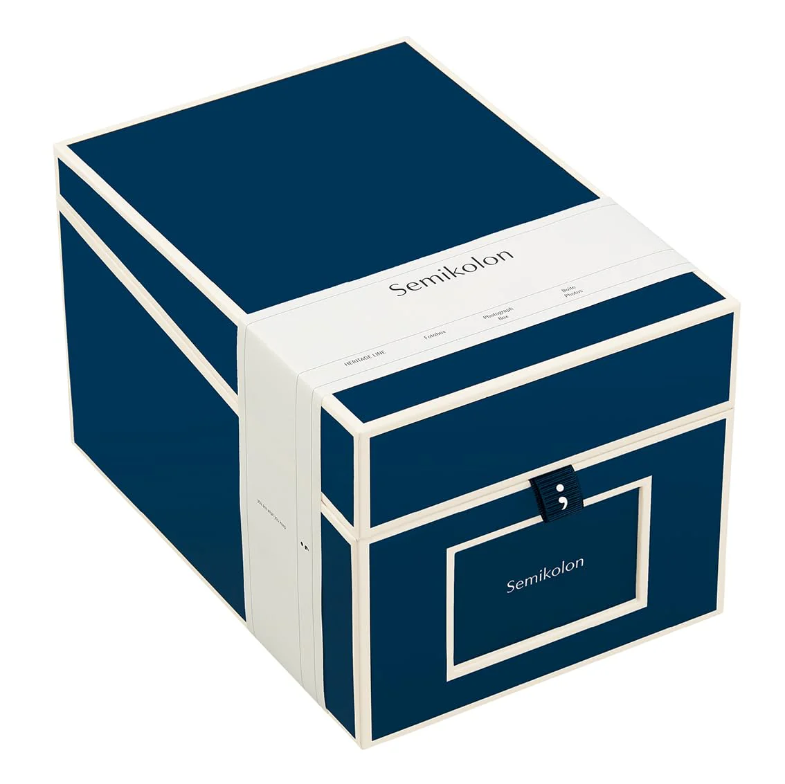 Semikolon 352542 CD- und Fotobox - 17,7 x 15,7 x 25,6 cm - für 10 x 15 cm Fotos - Cover marine blau