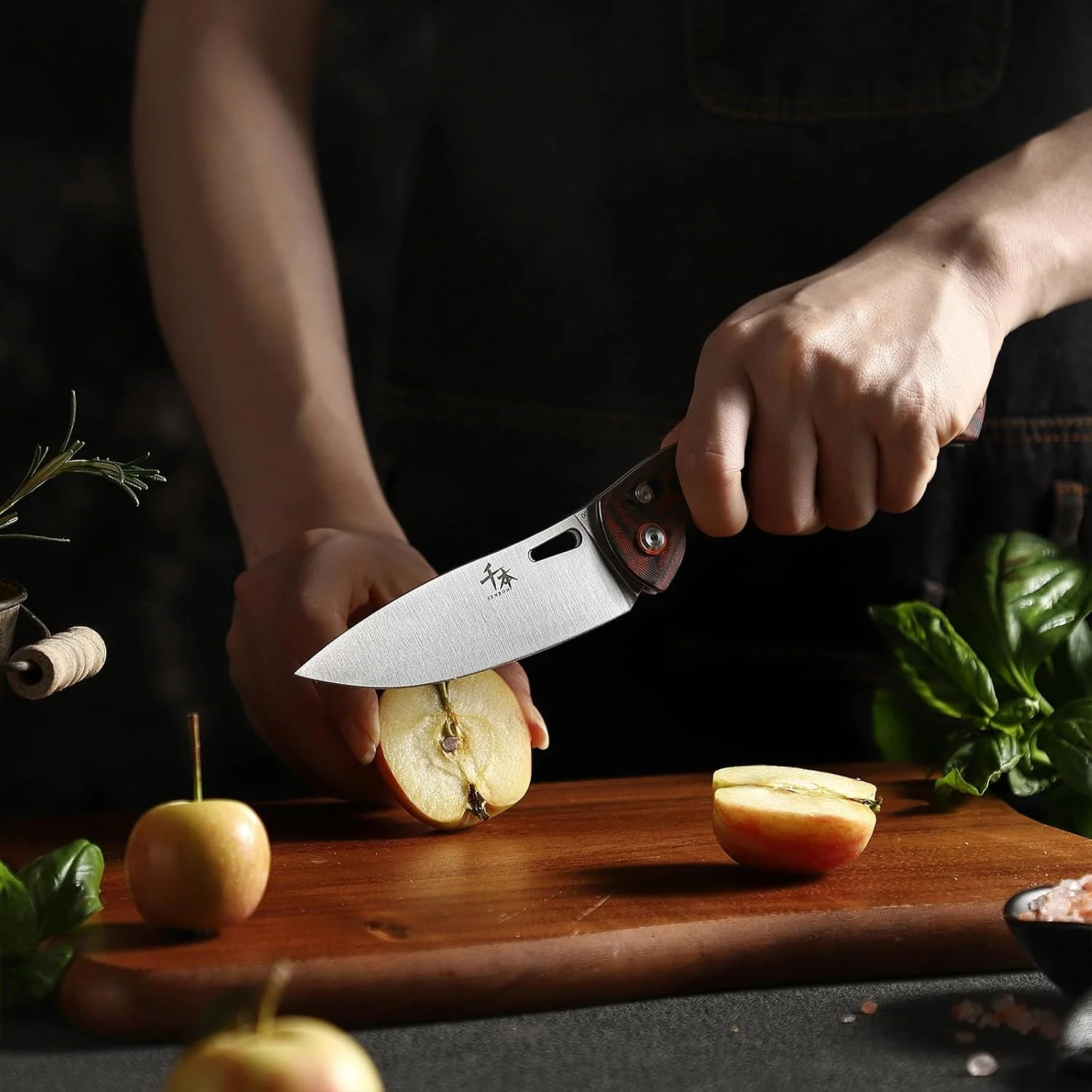 SENBON 440 Sharp Folding Peeling Practical Knife Fruit Knife Colorful Wood Handle Camping Barbecue O - Image 3