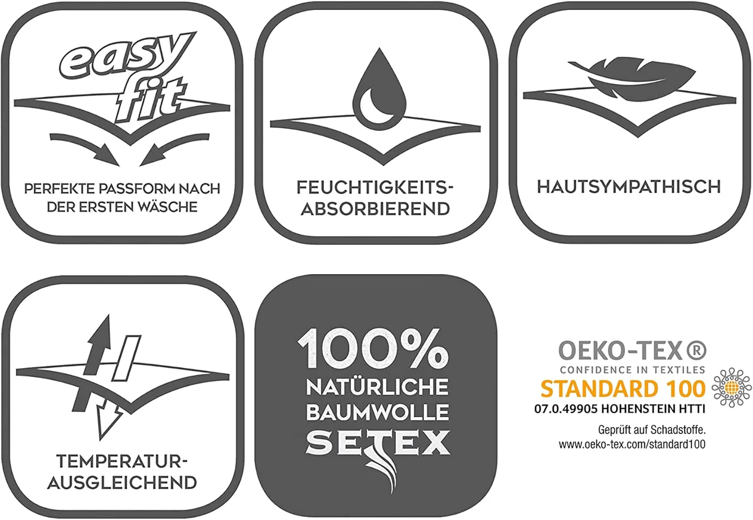 SETEX Kalmuck Matratzenschutz, 180 x 220 cm grosser Matratzenschoner, Eckgummis, 100 % Baumwolle, Cl - Image 2