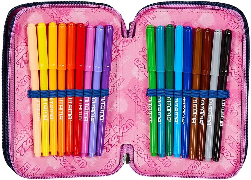 Seven Federmäppchen, Mäppchen, Mehrfarbig, Federtasche für Schreibwaren, Etui komplett mit Bleistift - Image 4