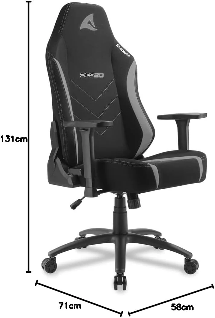 Sharkoon Silla SGS20 Fabric Negro/GRIS Gaming Stuhl, Legierter Stahl, Schwarz/Grau, Normal - Image 3