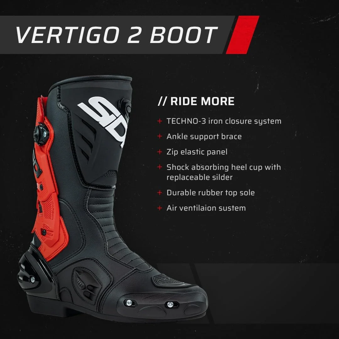 Sidi Herren Vertigo 2Motorradstiefel 39 EU Schwarz, 39 EU Schwarz - Image 6