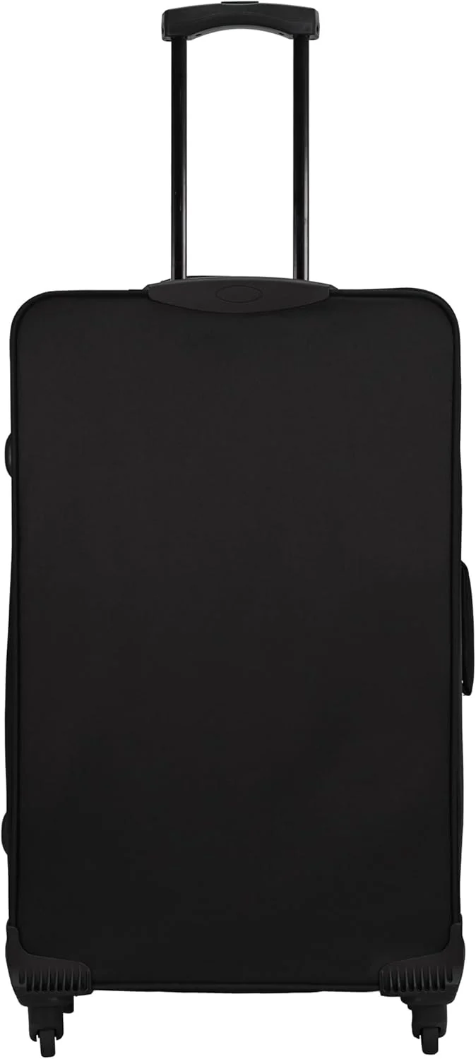 SIGN Stoffkoffer Reisekoffer Trolley (Handgepäck-Mittel-Gross-Set) + 5cm Dehnungsfuge (Schwarz, Gros - Image 3