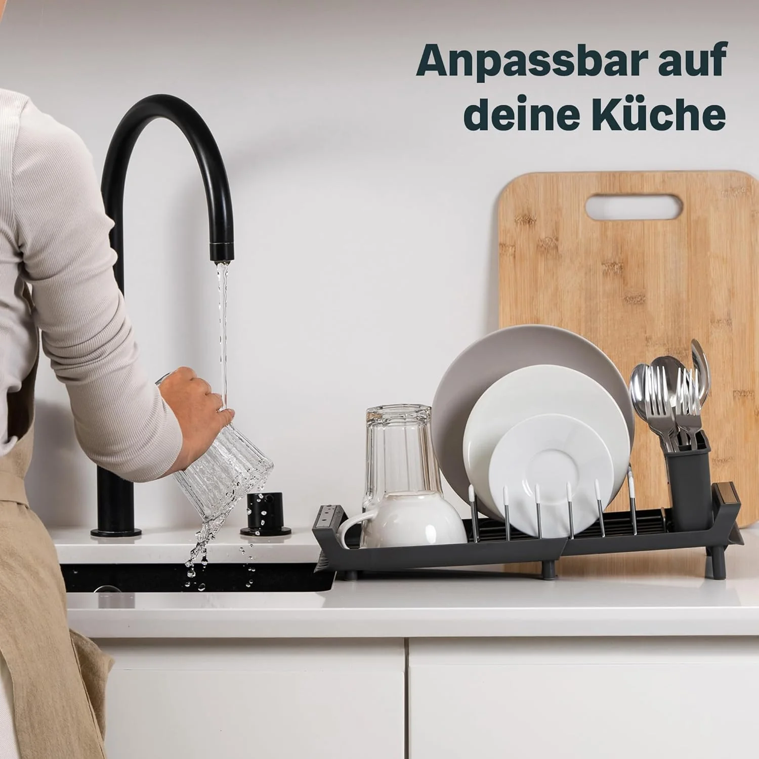SILBERTHAL Geschirr Abtropfgestell Klein - Rostfrei - Mit Abtropfschale, Geschirrkorb, Besteckkasten - Image 2