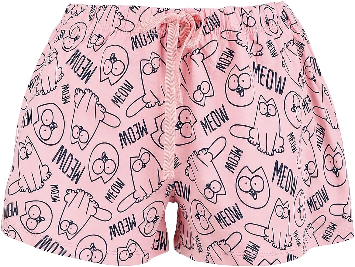 Simon's Cat Meow Frauen Schlafanzug weiss/rosa Fan-Merch, Katzen, Tiere & Haustiere S Weiss/Rosa, S - Image 6