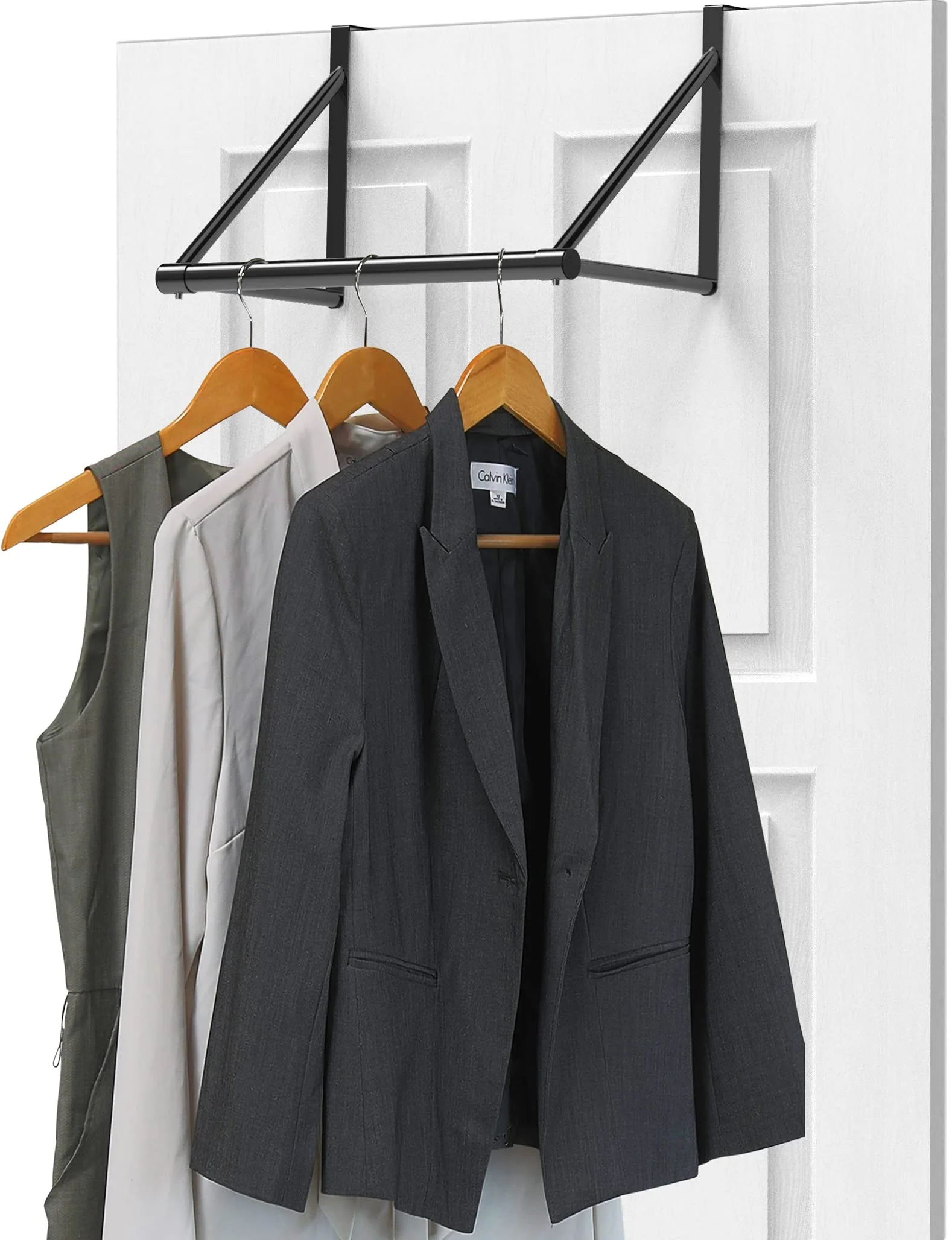 Simple Houseware Über der Tür hängende Kleiderstange, Schwarz, Schwarz