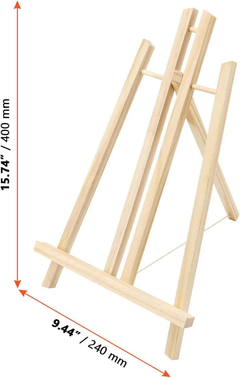 SINJEUN 6 Stück Tischstaffelei Holz 40 x 24 cm, Staffelei Klein aus Holz für Display, Deko - Image 2