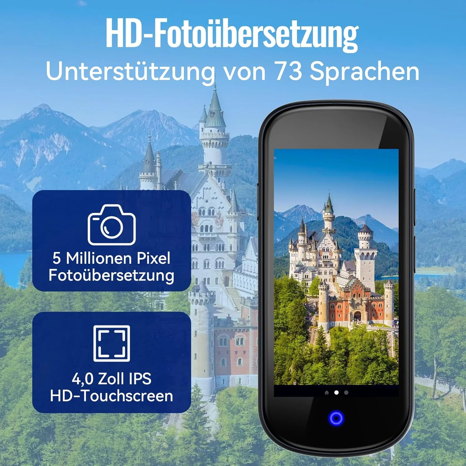 SKARA Sprachübersetzer Gerät ohne Internet, Echtzeit Übersetzer mit Sprachausgabe, 137 Sprachen & Ak - Image 5
