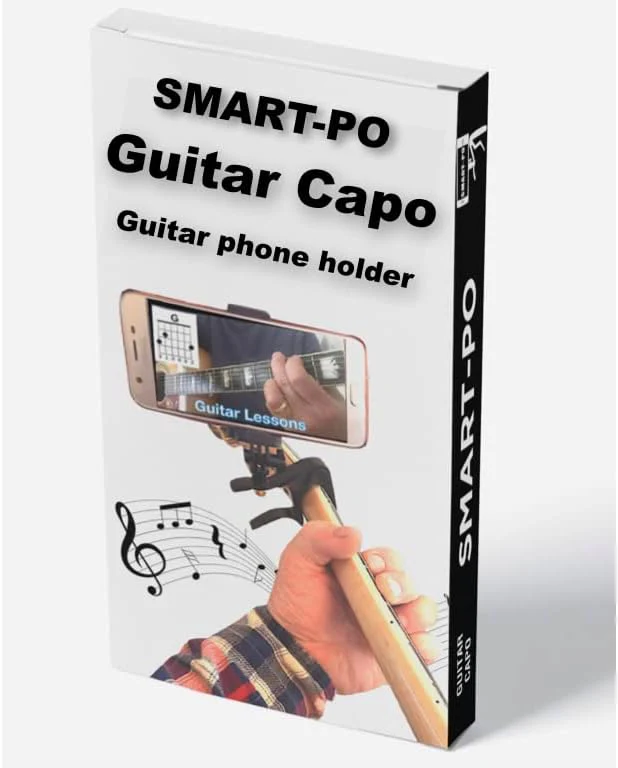 Smartphone-Gitarrenkapodaster, kompatibel mit Android und iPhone, Kopfplatten-Halsklemme, I-Po Handy - Image 3