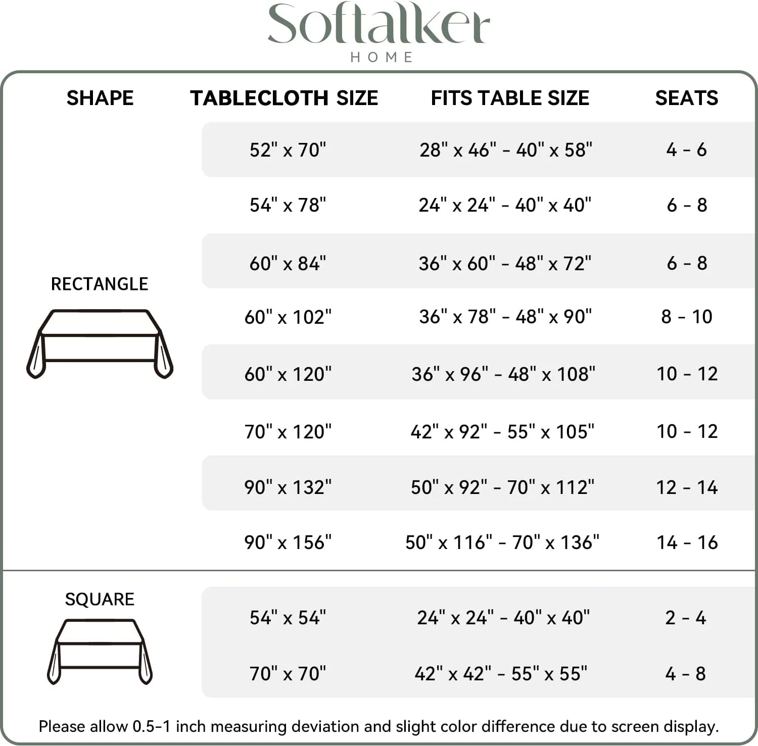 Softalker Rechteckige Tischdecke, wasserdicht und schmutzabweisend, knitterfrei, waschbar, 210 g/m², - Image 6