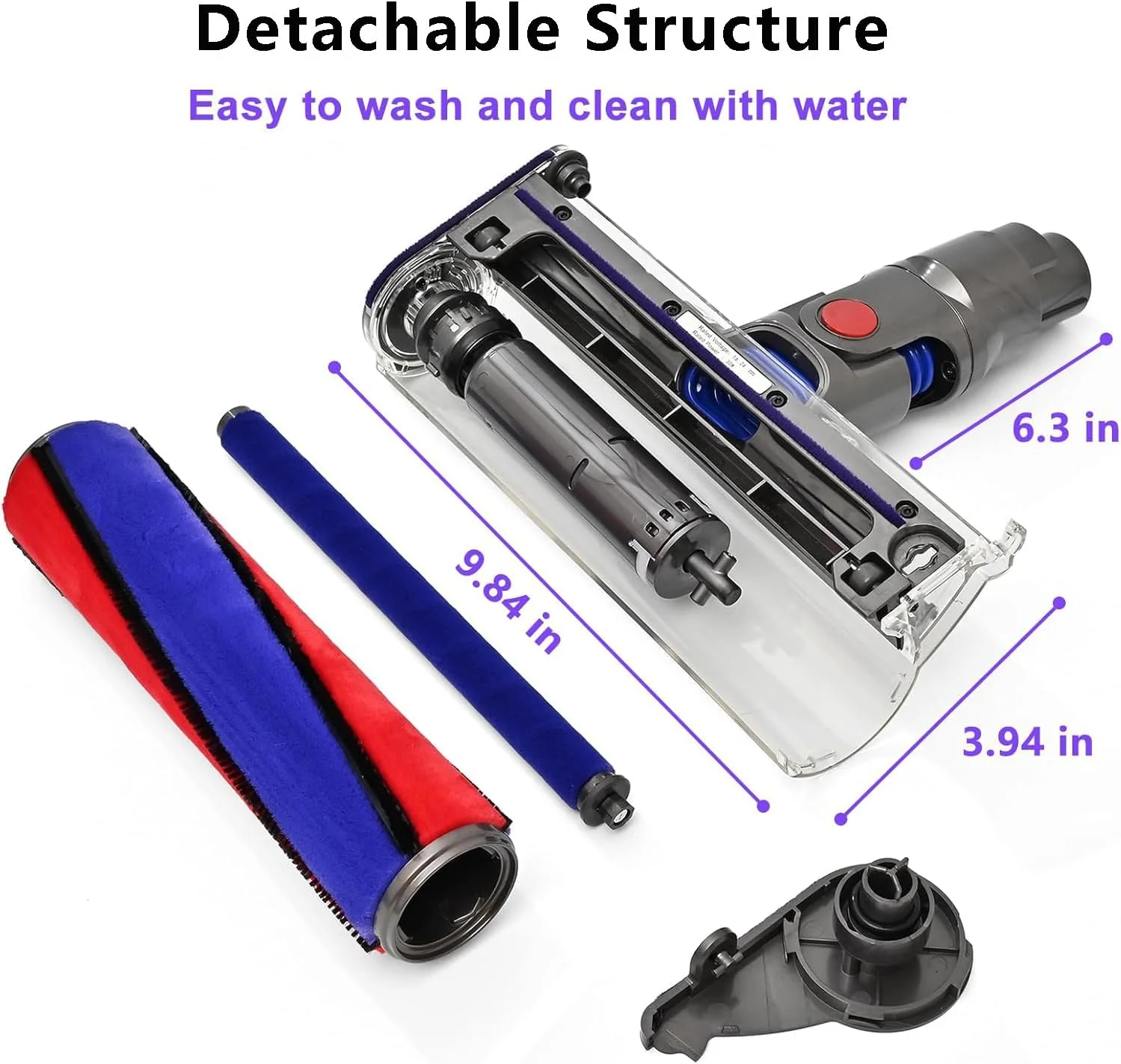 Softwalze Bodendüse für Dyson V7 V8 V10 V11 V15 Staubsauger, Elektrischer Soft Roller Bürste Aufsatz - Image 2