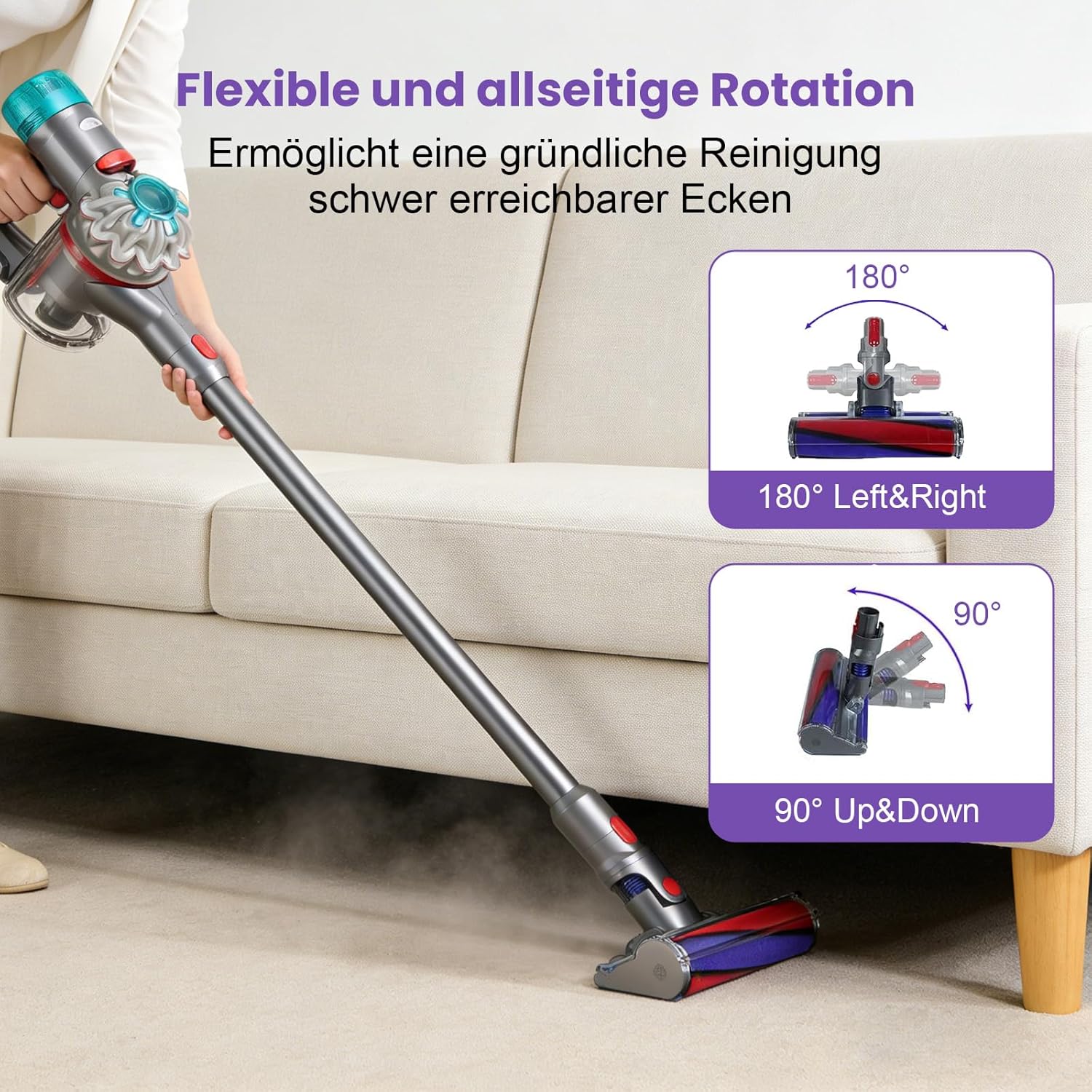 Softwalze Bodendüse für Dyson V7 V8 V10 V11 V15 SV10 SV11 SV12 SV14 SV15 SV22 SV25 SV27 SV28 SV37 St - Image 5