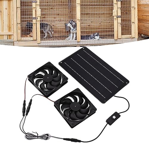 Solarbetriebener Abluftventilator, 20 W, 12 V, Solarpanel, Abluftansaugung, Doppelventilator Set mit - Image 6