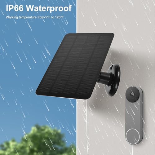 Solarpanel für Türklingel, Solarladegerät Kompatibel mit Google Nest Doorbell (Akku), für Ring Video - Image 2