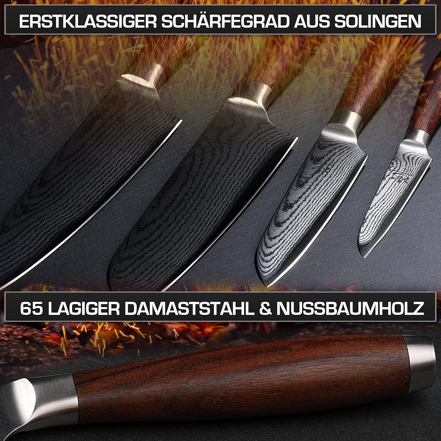 SOLINGEN PREMIUM MYII | Santoku Messer/Damastmesser | Scharfes Profi Küchenmesser, made in Germany, - Image 4