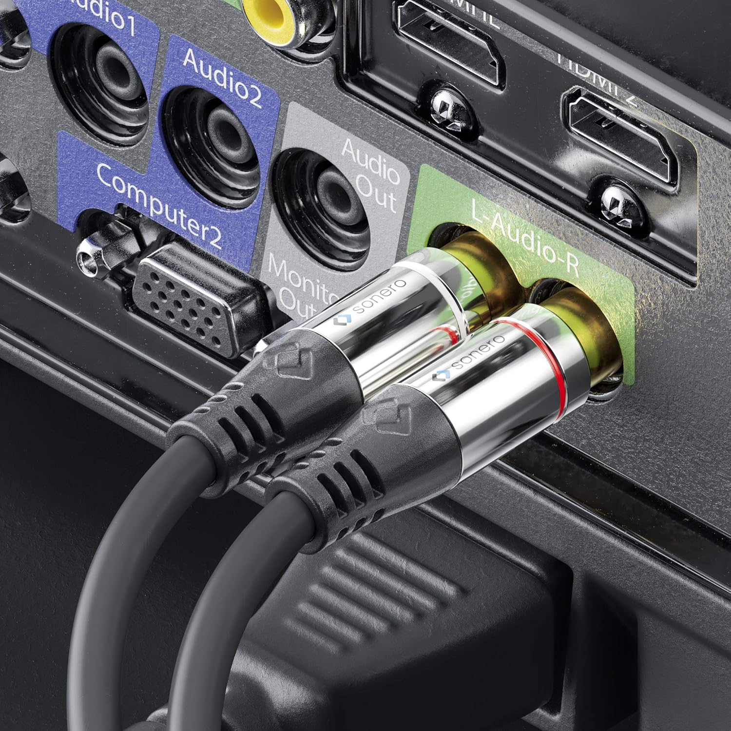 Sonero® Premium 5,00m Cinch Verlängerung, 2x RCA Stecker auf 2x Buchse, Audio Kabel, Subwoofer, HiFi - Image 5