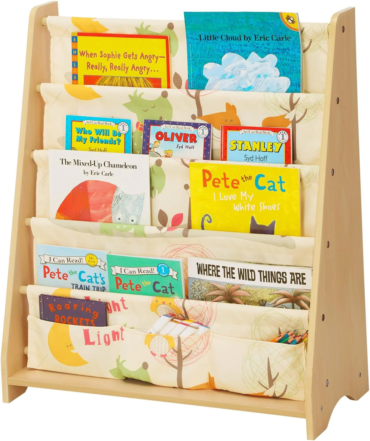 SONGMICS 4-stöckiges Bücherregal für Kinder, Aufbewahrungsregal für Bücher, Schulmaterialien, für Ki - Image 7