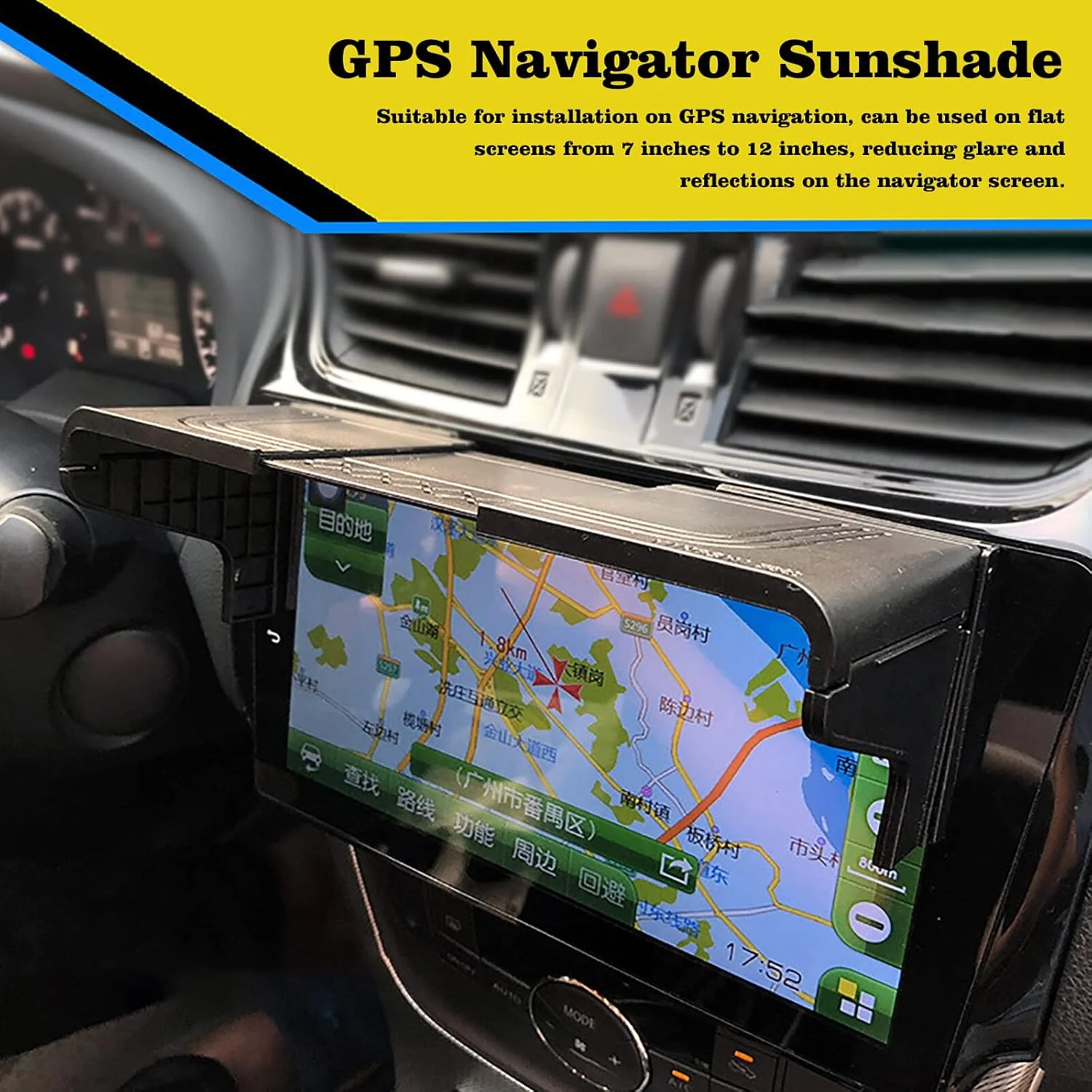 Sonnenblende für Navigationsgeräte, Auto GPS Navigation Blendschutz Sonnenschutz passend bis 7-12 Zo - Image 6
